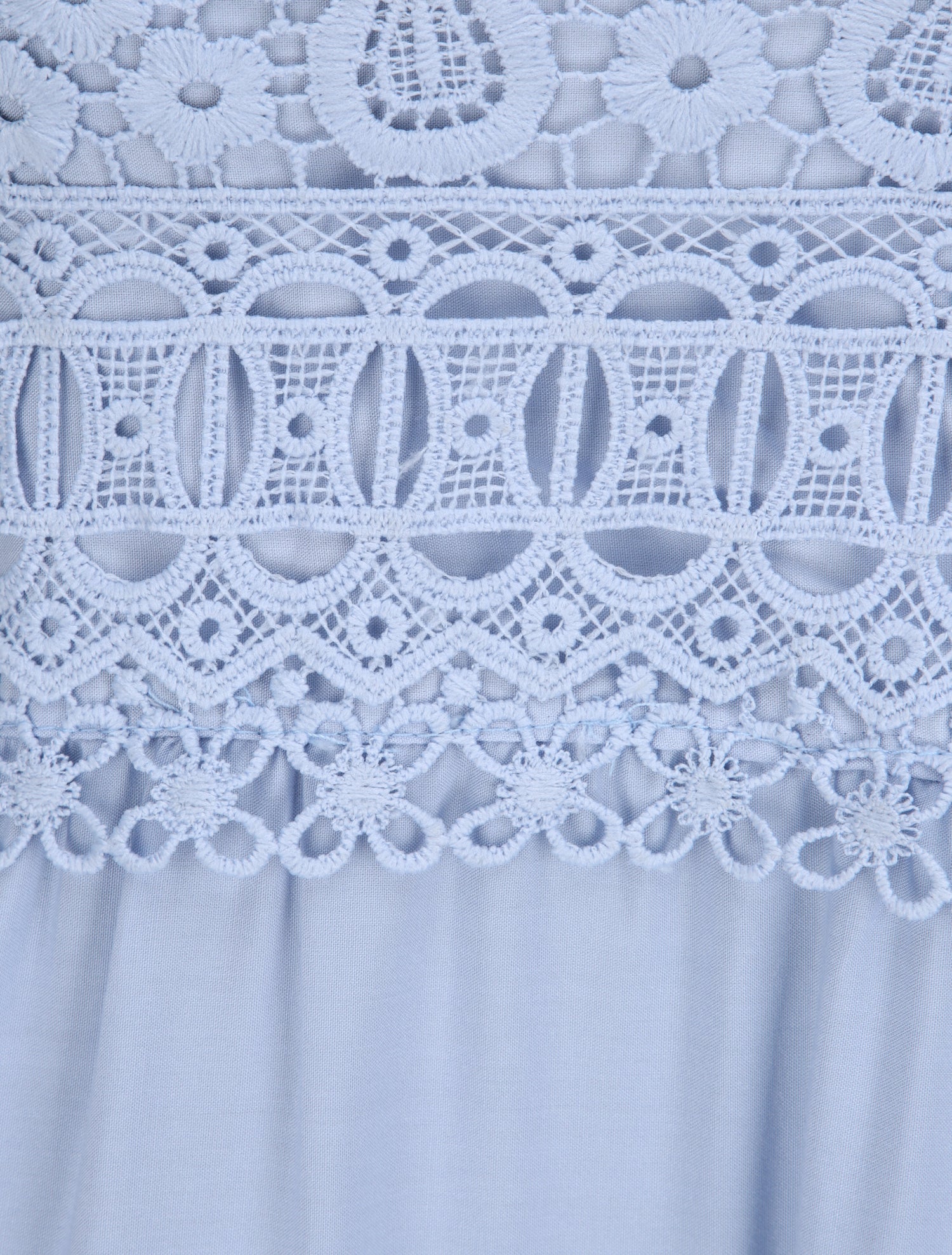 Robe longue empire à col V en dentelle - Bleu ciel - 3