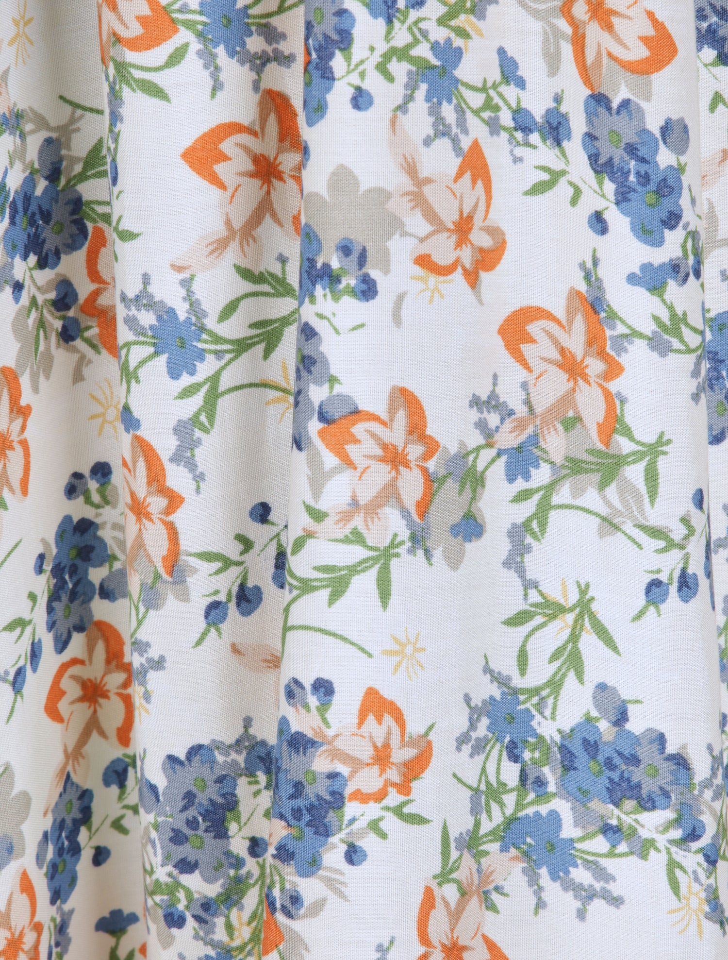 Robe longue imprimé multi-fleurs coupe empire - Blanc - 4