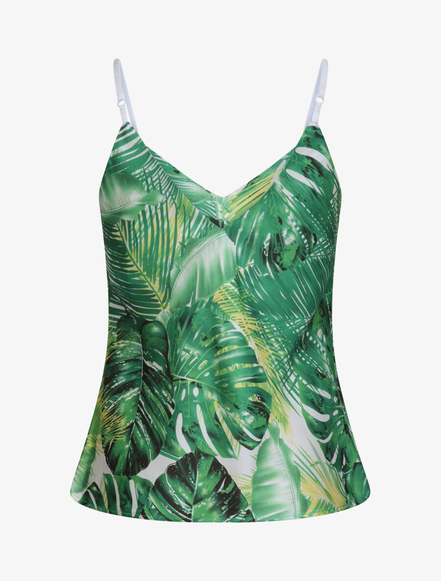 Top imprimé feuilles de palmiers et bananiers - Vert - 2