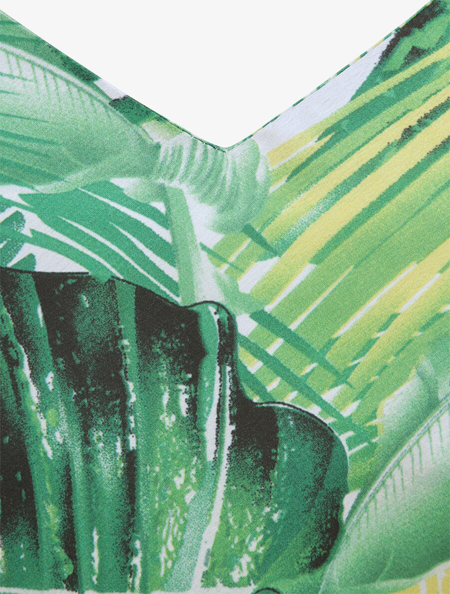 Top imprimé feuilles de palmiers et bananiers - Vert - 3