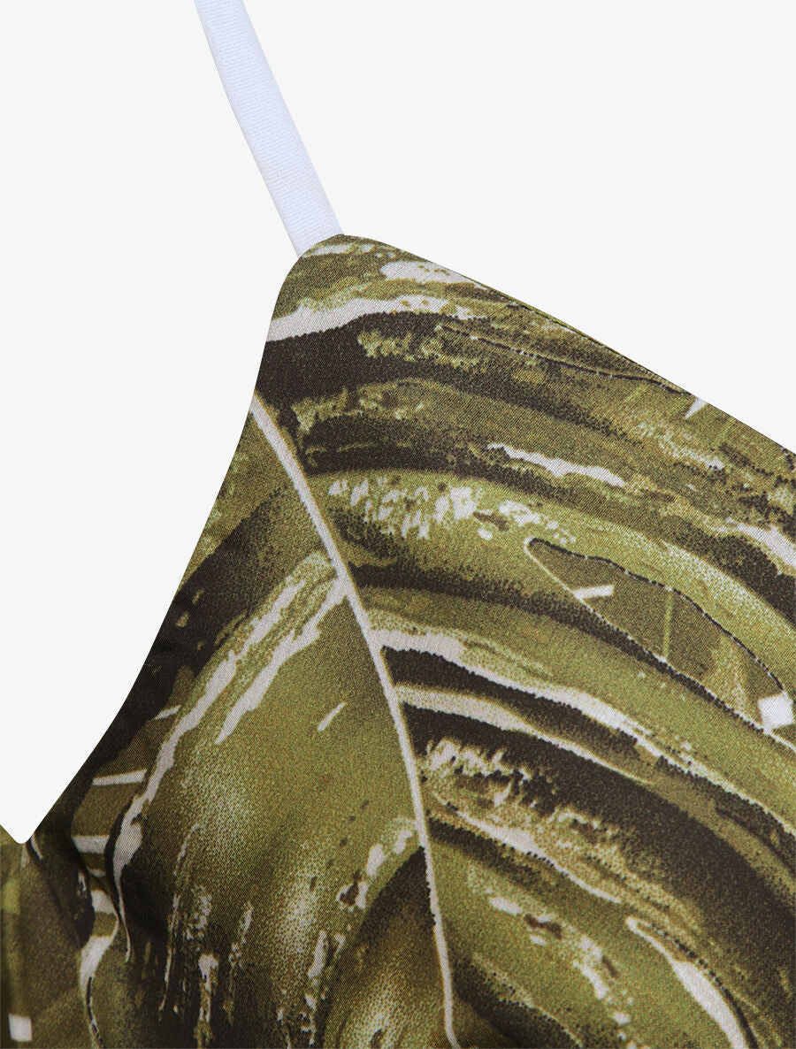 Top imprimé feuilles de palmiers et bananiers - Blanc - 3