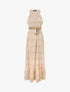 Robe longue évasée imprimé faïence fleurie - Orange - 1