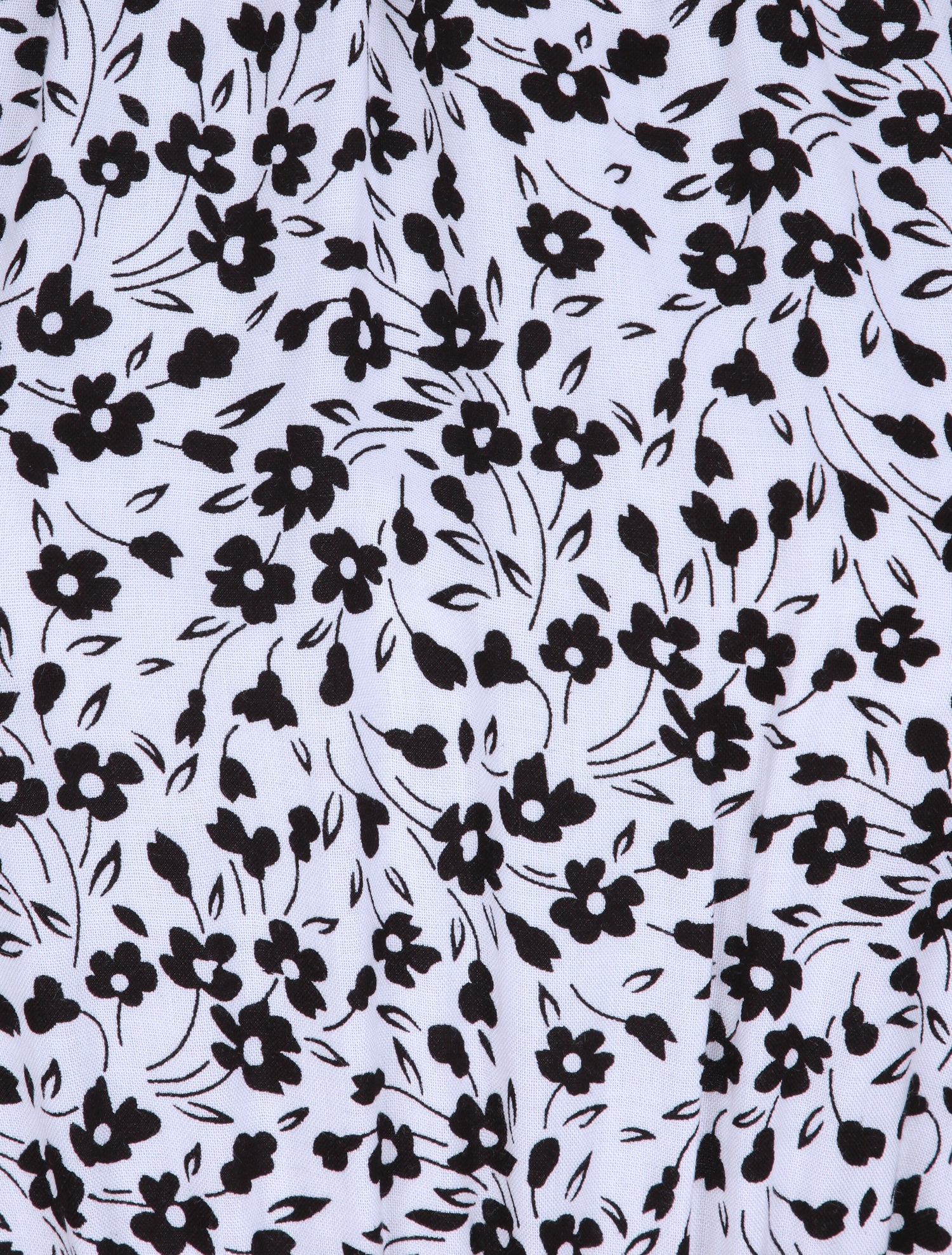 Robe cintrée imprimé petites fleurs à col américain - Blanc - 3