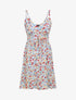 Robe patineuse imprimé roses - Blanc - 5