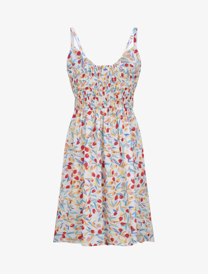 Robe patineuse imprimé roses - Blanc - 2