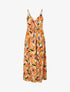 Robe longue cintrée imprimé grandes fleurs - Rose - 1