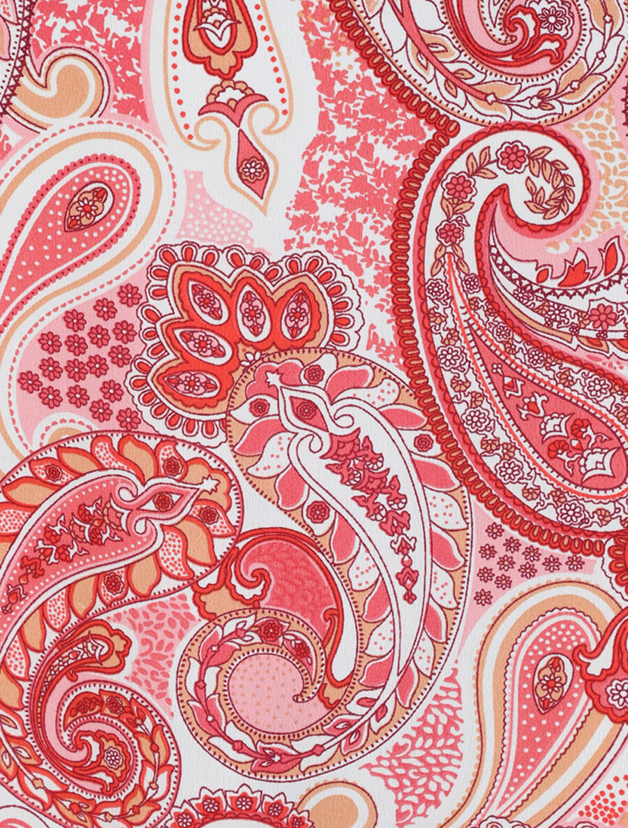 Robe longue empire imprimé cachemire à bretelles - Rose - 3