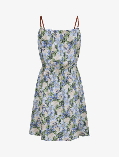 Robe patineuse à imprimé multi-fleurs - Bleu - 2