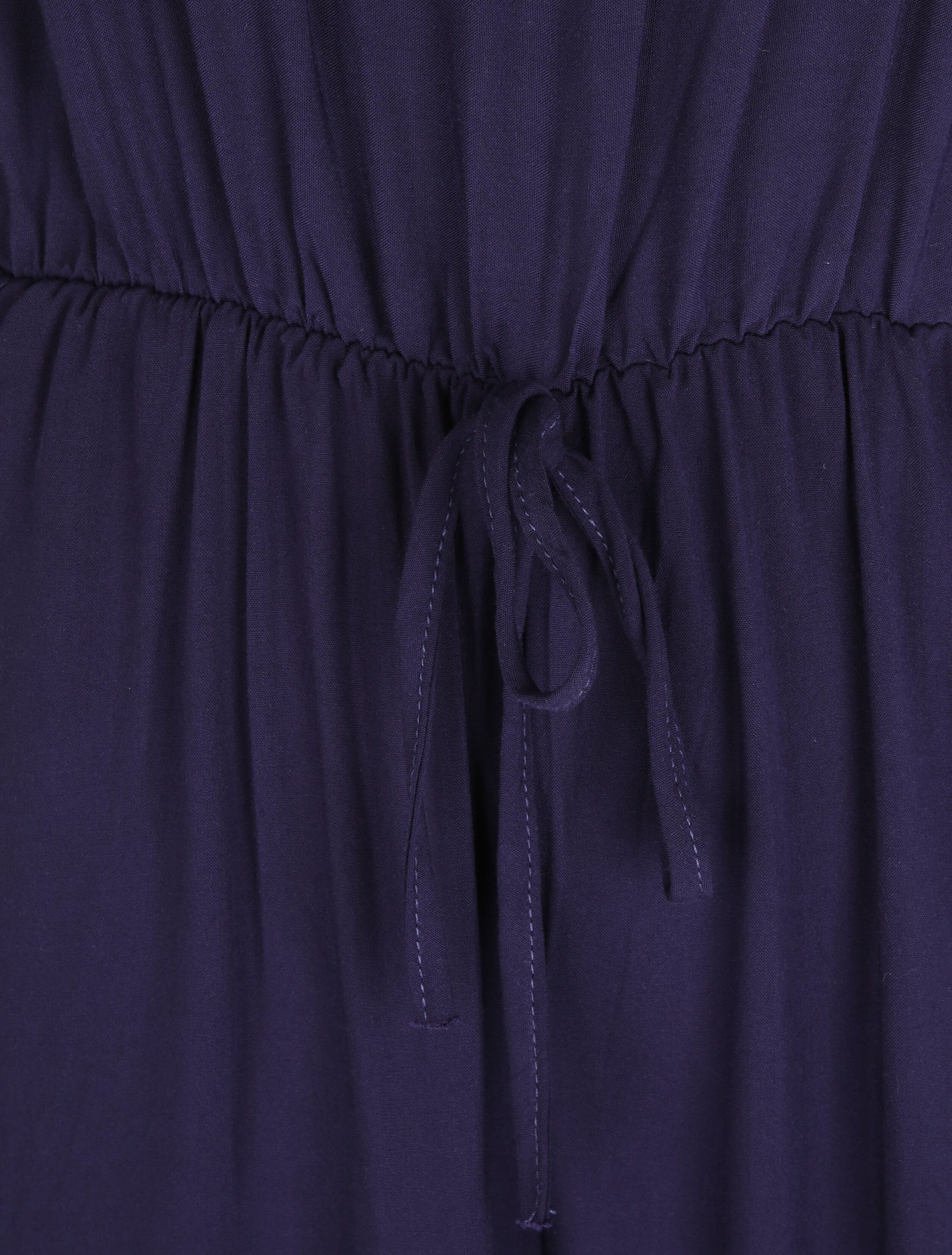 Combinaison fluide à col en dentelle - Marine - 3