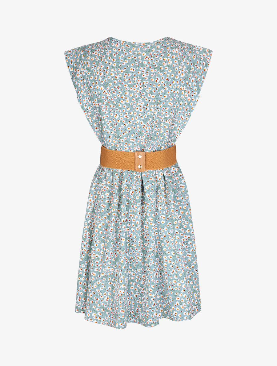 Robe à col V boutonné - Vert d&