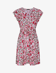 Robe cache-coeur à imprimé fleurs diverses - Blanc - 1