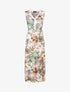Robe longue en coton imprimé fleurs tropicales - Blanc - 1