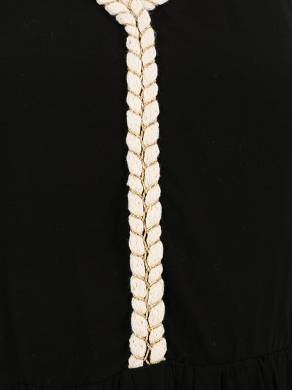 Robe à bretelles style cordes - Noir - 3