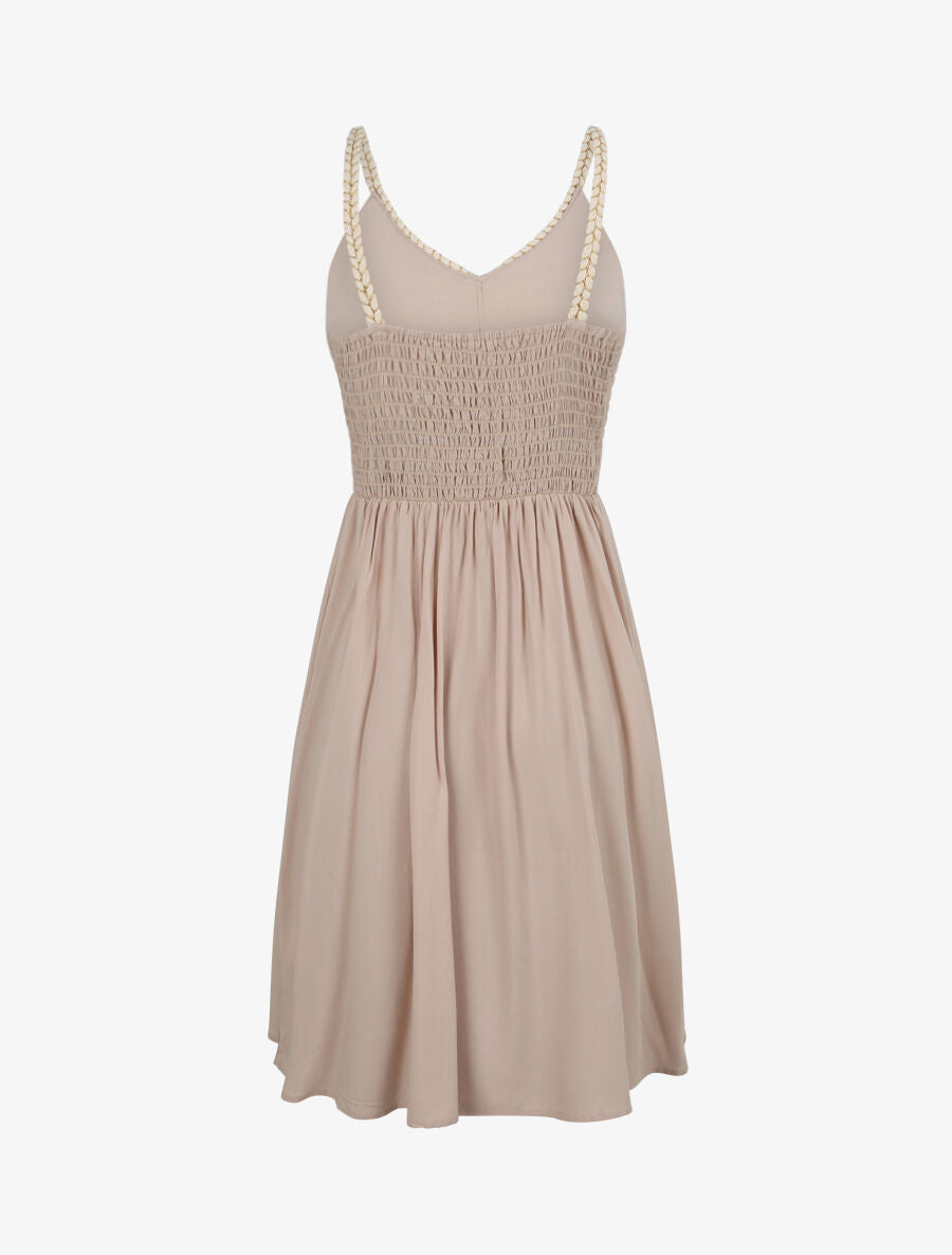 Robe à bretelles style cordes - Beige - 2