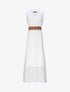 Robe longue empire unie en plumetis - Blanc - 5