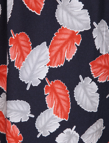 Pantalon harem imprimé feuilles d&