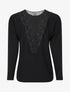 Pull manches 3/4 et dos fantaisie - Noir - 1