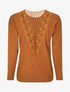 Pull manches 3/4 et dos fantaisie - Camel - 1