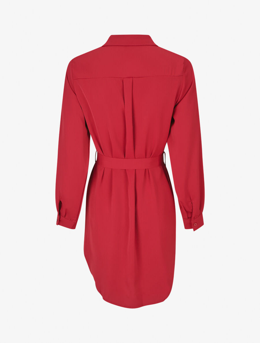 Chemise oversize ceinturée - Rouge - 2