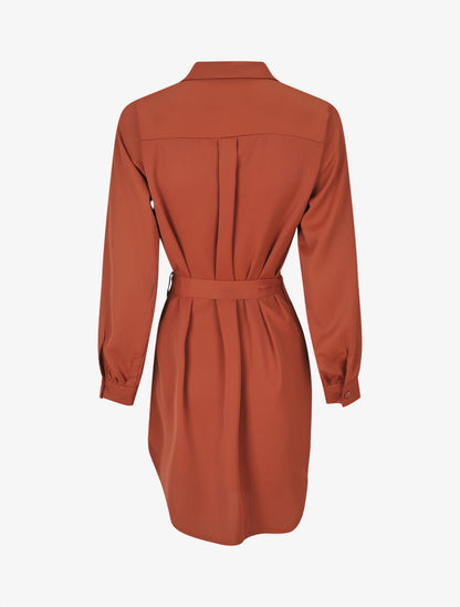 Chemise oversize ceinturée - Rouille - 2