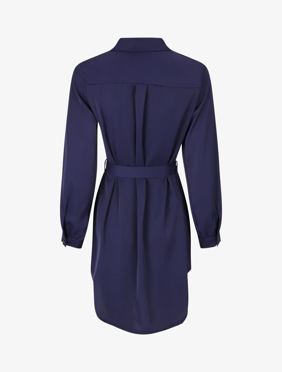 Chemise oversize ceinturée - Marine - 2