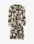 Robe mi-longue imprimé floral - Noir/beige - 1
