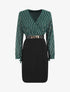 Robe mi-longue à imprimé dorés - Vert sapin - 4