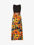 Robe longue bicolore imprimé tropical - Marine - 5
