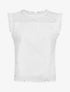Blouse unie sans manches à motif fleurs - Blanc - 5