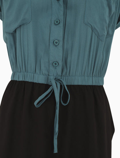Combishort bicolore fluide - Bleu - 3