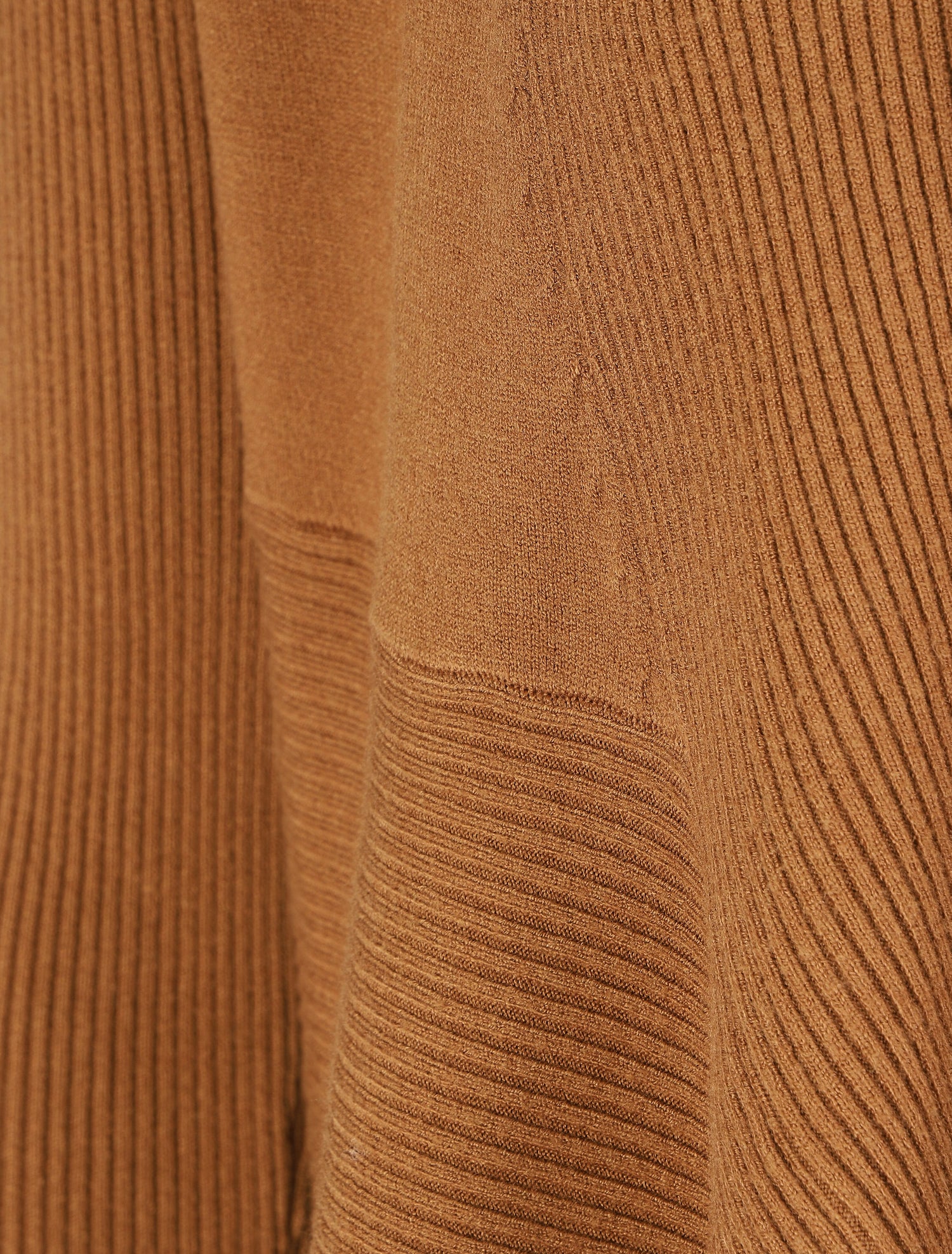 Gilet long uni côtelé - Camel - 3