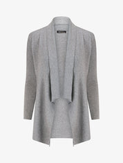 Gilet long uni côtelé - Gris - 4