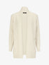 Gilet mi-long uni à pans texturées - Crème - 1