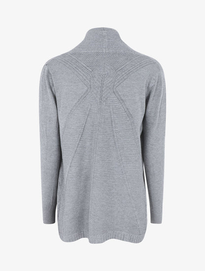 Gilet long en maille - Gris - 2