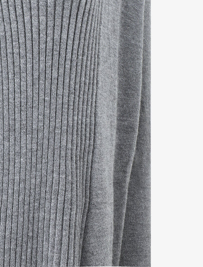 Gilet long en maille - Gris - 3