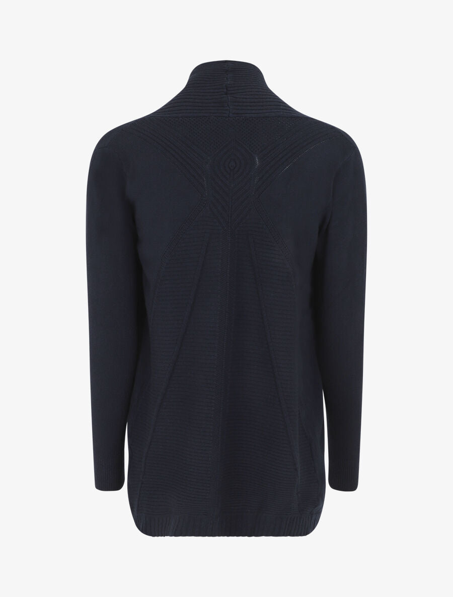 Gilet long en maille - Marine - 2