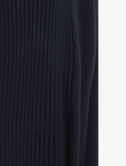 Gilet long en maille - Marine - 3