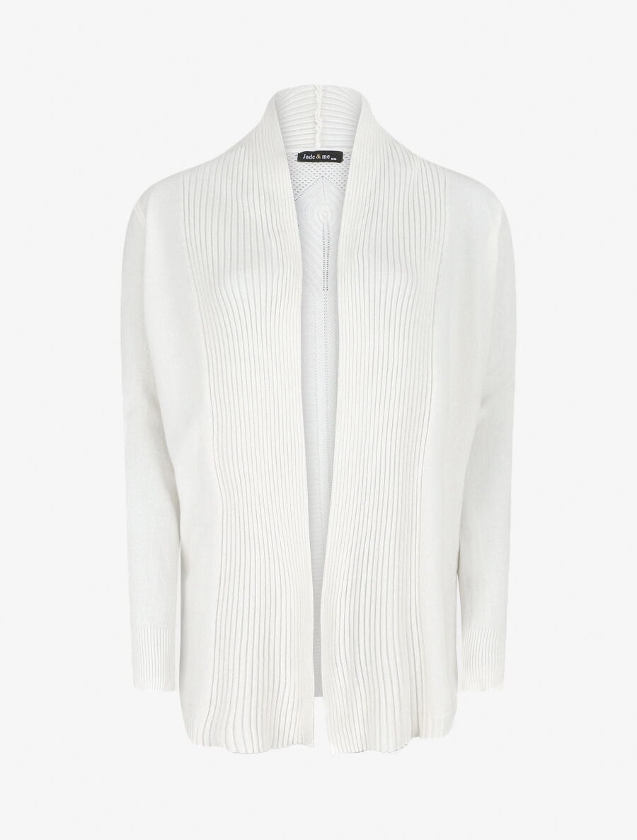 Gilet long en maille - Blanc - 6