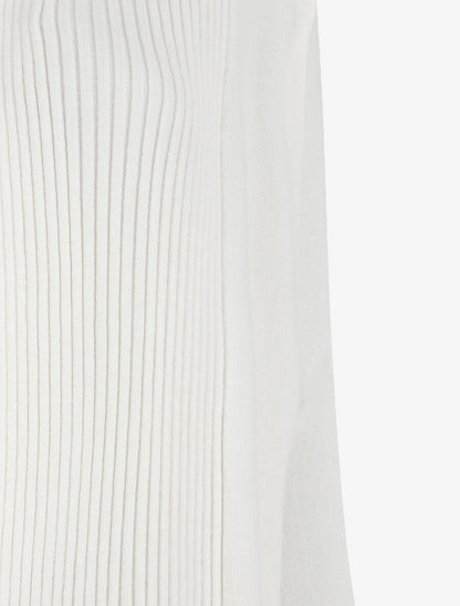 Gilet long en maille - Blanc - 3