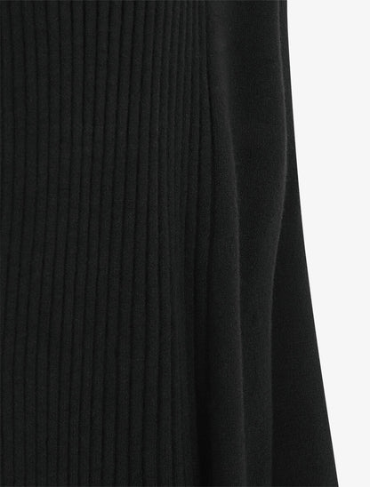 Gilet long en maille - Noir - 3