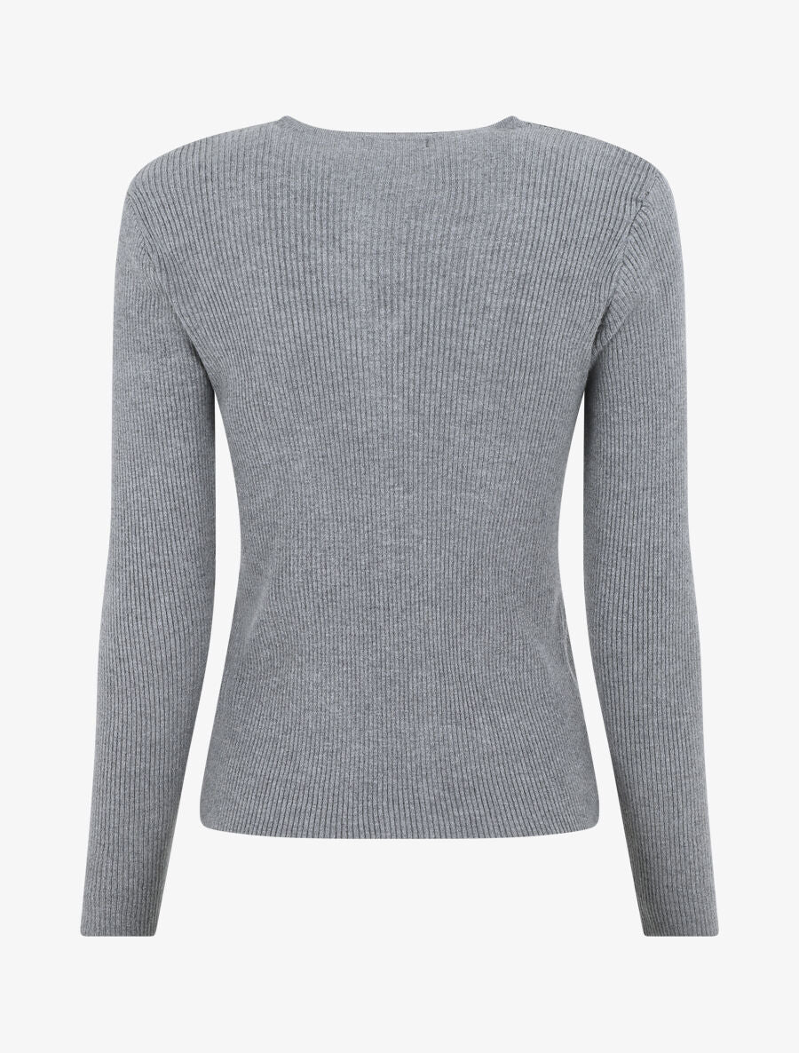 Gilet côtélé zippé - Gris - 2