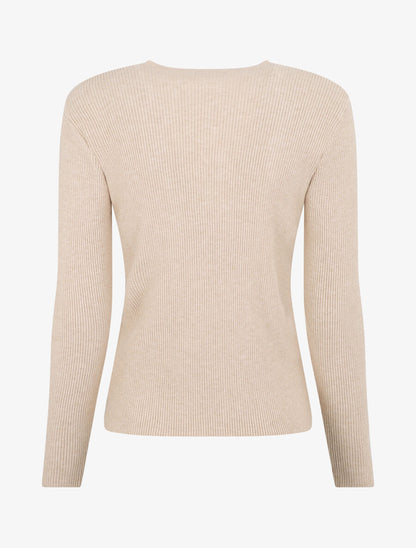 Gilet côtélé zippé - Beige - 2