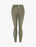 Pantalon slim taille haute effet ciré - Kaki - 4