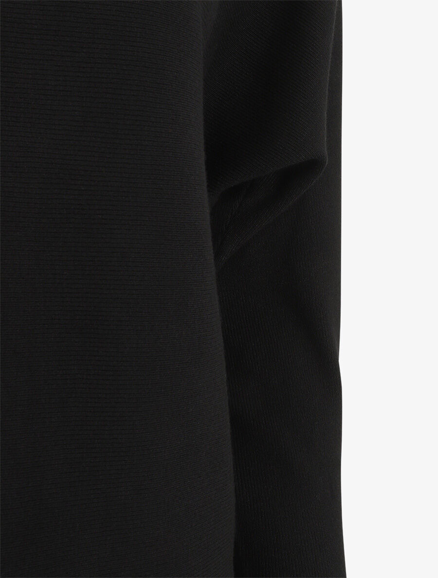 Pull côtelé à dos ajouré - Noir - 3