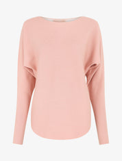 Pull côtelé à dos ajouré - Rose - 4