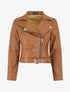 Veste droite en simili style perfecto - Camel - 1