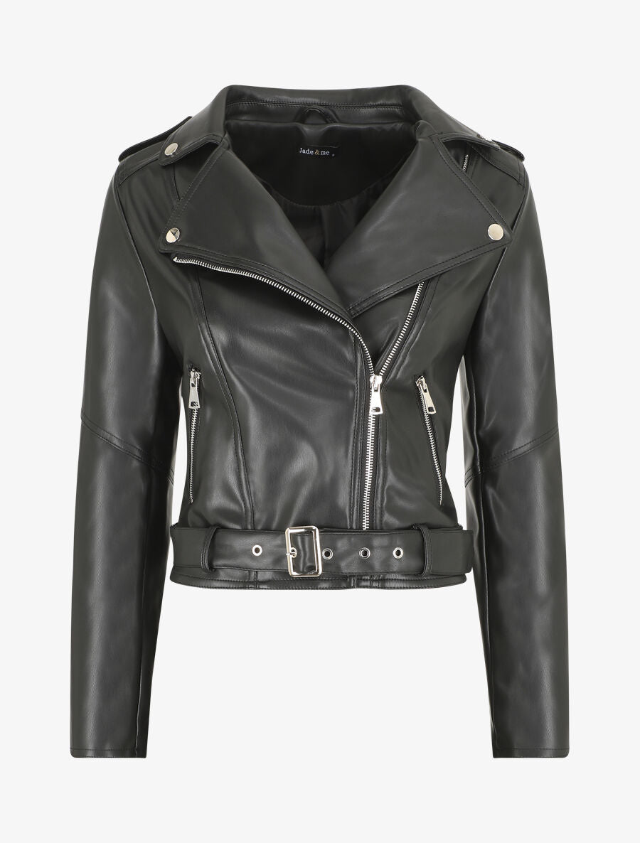 Perfecto droit en simili - Noir - 7