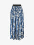 Jupe longue plissée imprimé foulard - Bleu - 1