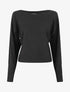 Pull uni à manches et imprimé losanges - Noir - 1