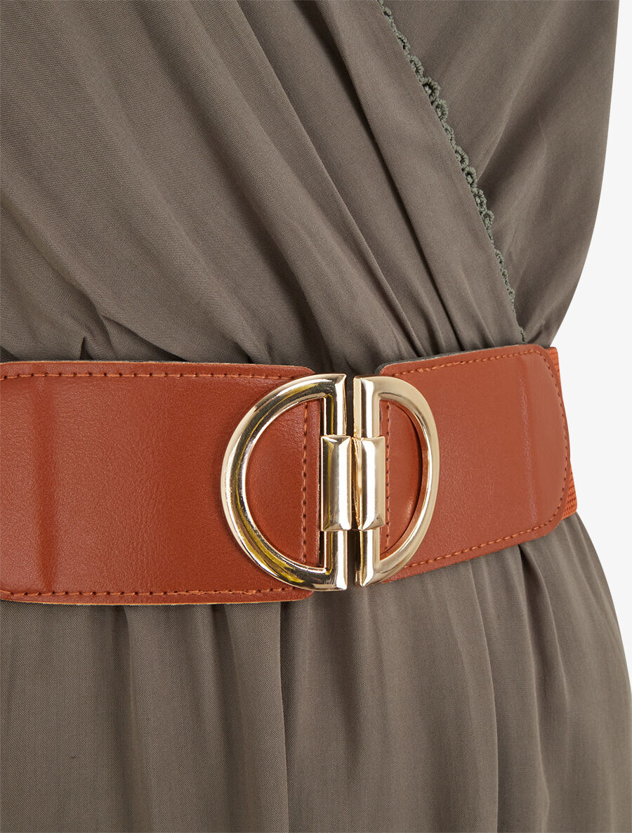 Robe longue à nœuds sur les épaules - Kaki - 3